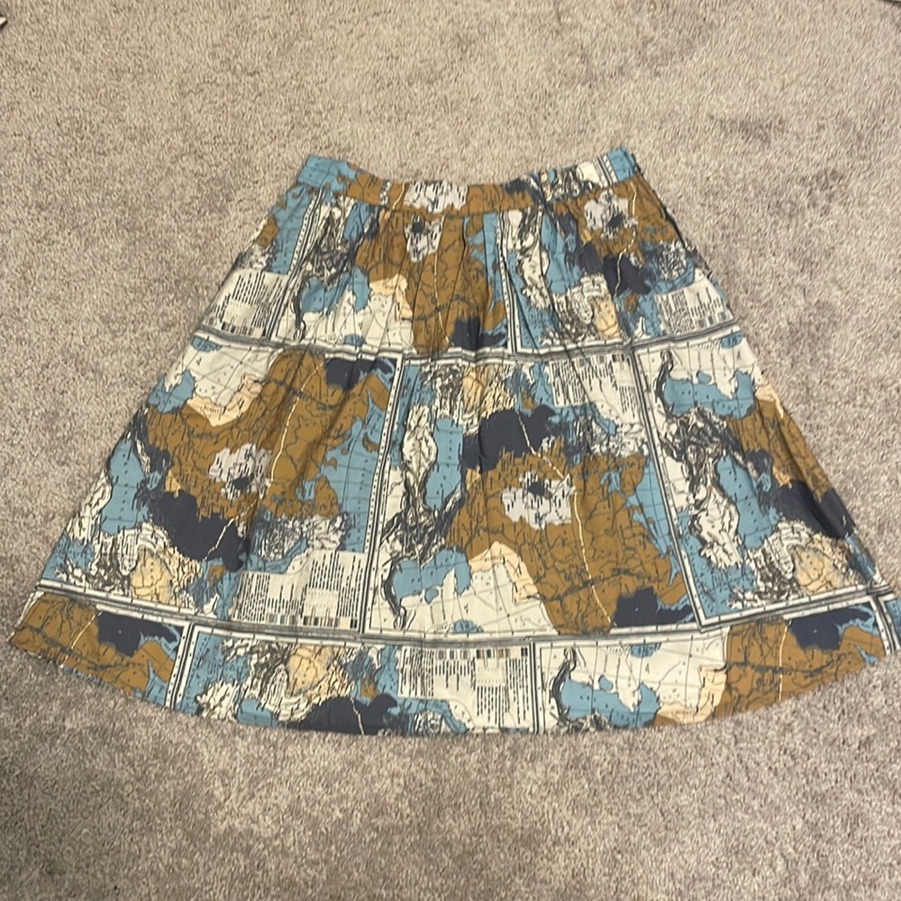 Modcloth Map Print Skirt